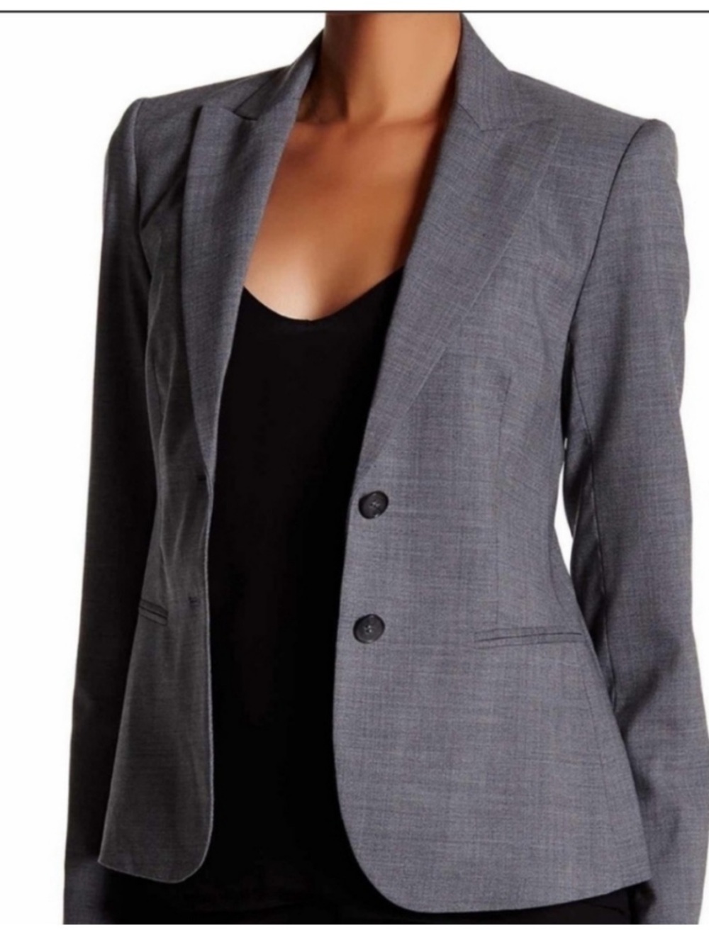 Theory Dark Grey Charcoal Nichelle 2 Sevona Wool Blend Blazer SZ 4